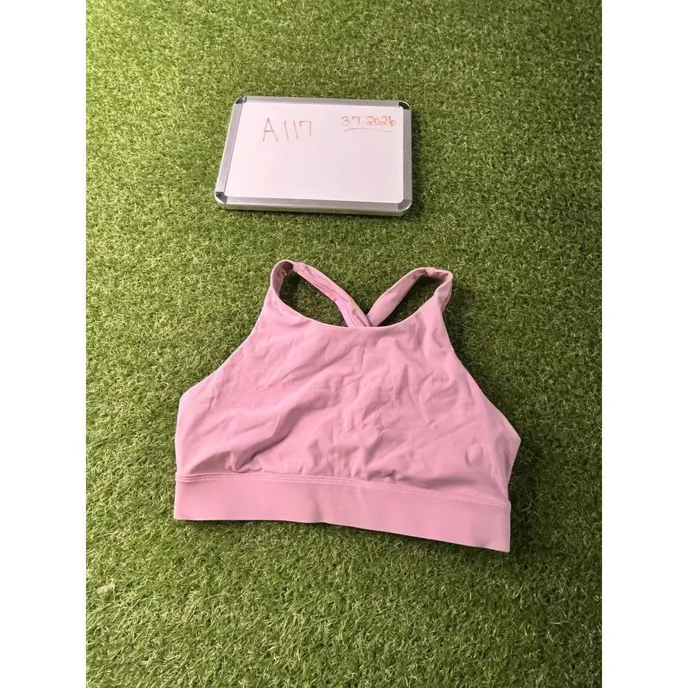 Fabletics Pink Sports Bra Large L cross Back Straps
